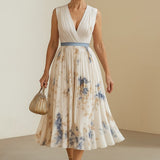 Paz™ | Timeless Floral Pleated Maxi Dress
