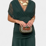 Florendra | Long Floral V Neck Dress