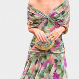 Florendra | Long Floral V Neck Dress