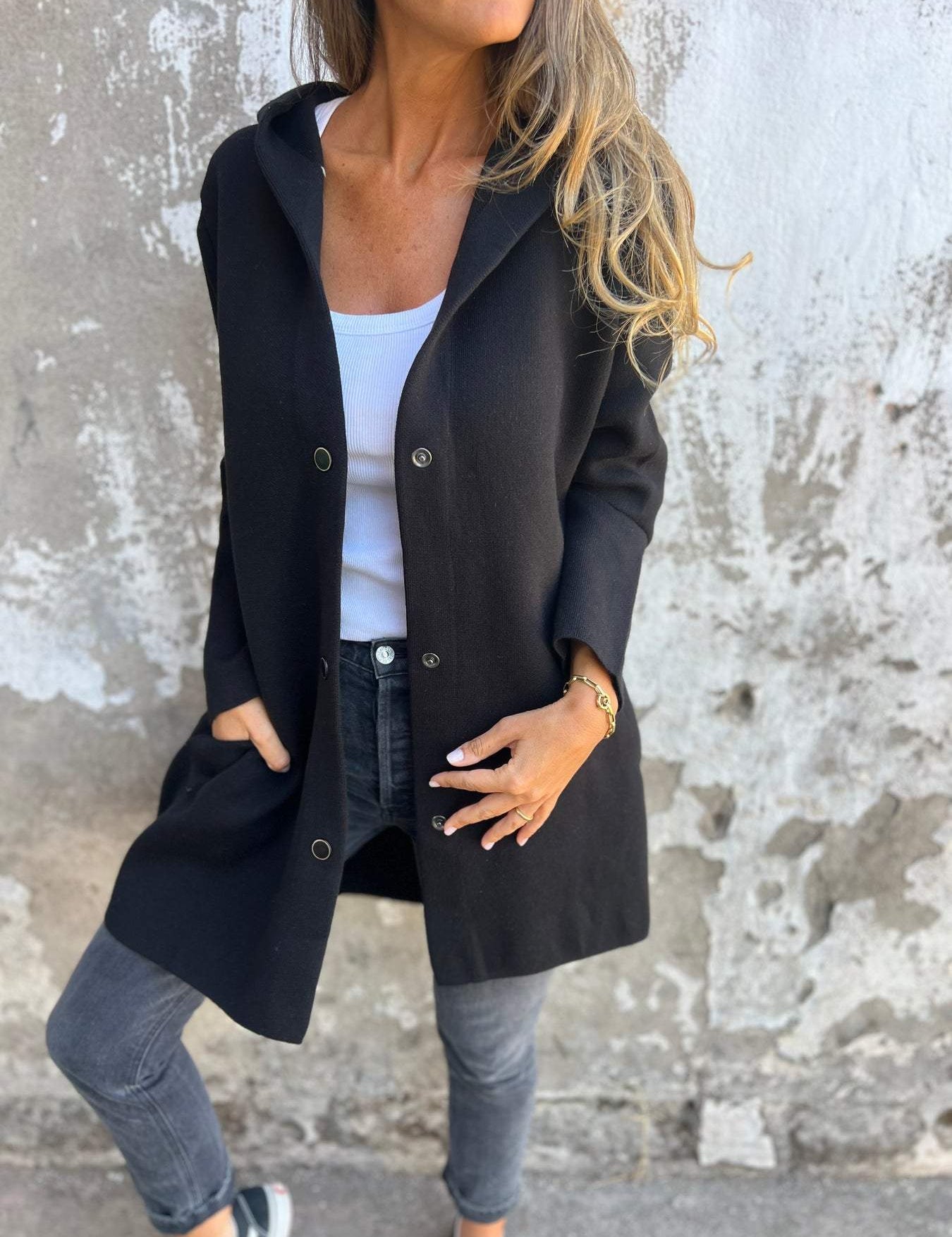 VIONNE | HOODIE JACKET WITH BUTTONS
