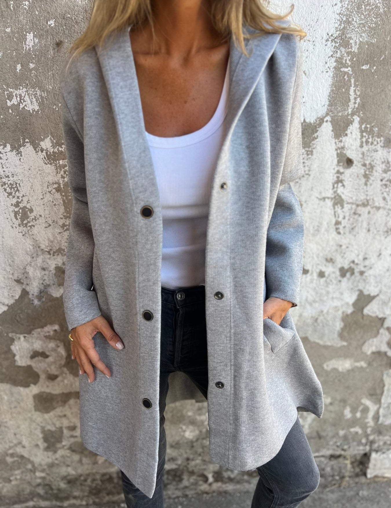 VIONNE | HOODIE JACKET WITH BUTTONS