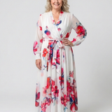 Lillian | Floral Long Sleeve Wrap Maxi Dress