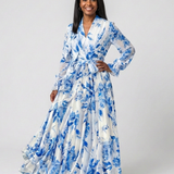 Lillian | Floral Long Sleeve Wrap Maxi Dress