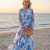 Lillian | Floral Long Sleeve Wrap Maxi Dress