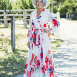 Lillian | Floral Long Sleeve Wrap Maxi Dress