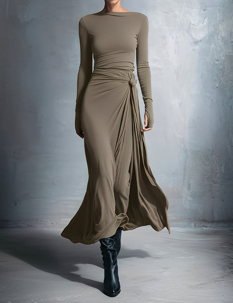 YASMINA | MAXI DRESS WITH SIDE TIE