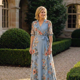 Elowen | Floral Wrap V Neck Maxi Dress