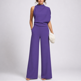 Anna Jumpsuit with Sleeveless Upper and Wide-Leg Design